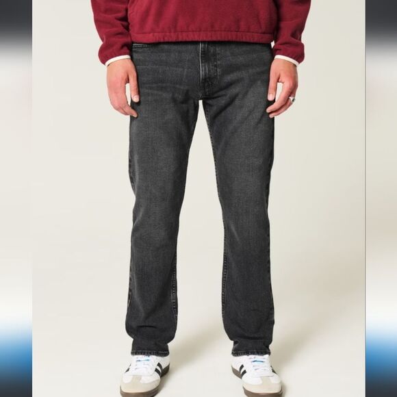 Hollister Men's Slim Straight Black Washed Jeans Sz 32x29 - Picture 1 of 8